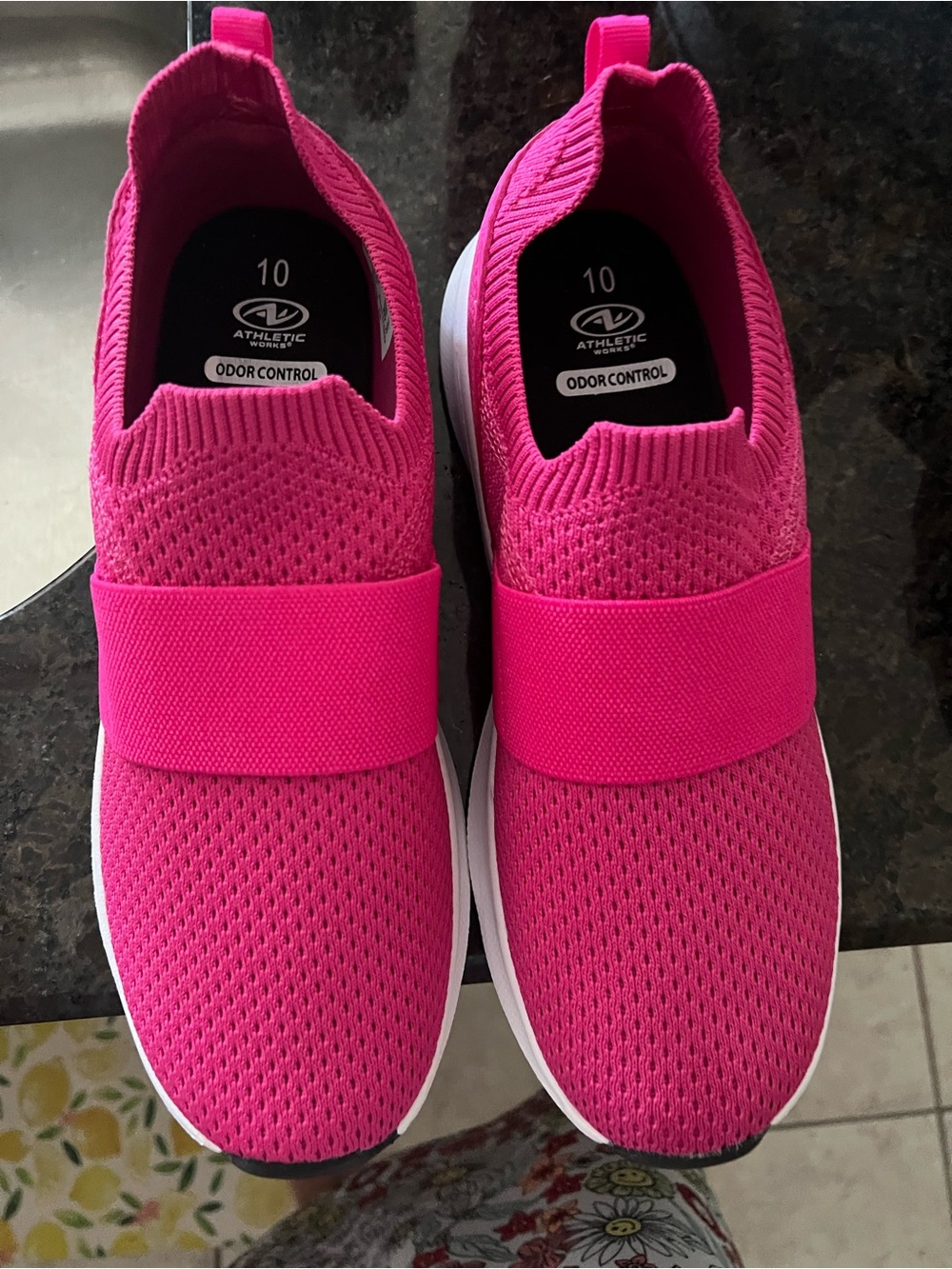 Athletic Works Women's Slip-On Knit Sneaker - Bright Pink size 10